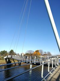 Scenic view of bridge against clear blue sky