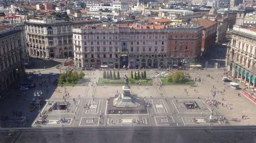 High angle view of city street