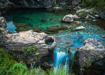 Scenic view of rocks in sea