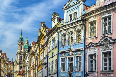 Mostecka street in prague with historical houses, czech republic