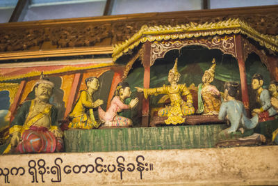 Low angle view of statue in temple