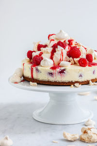 Close-up of dessert in plate on table