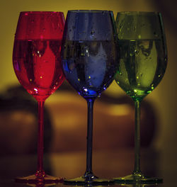 Close-up of wine glass on table