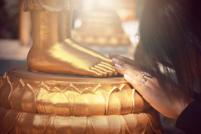 Close-up of woman praying