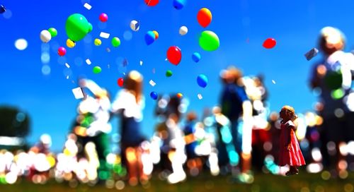 Defocused image of firework display