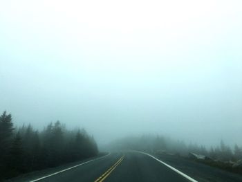 Road passing through forest