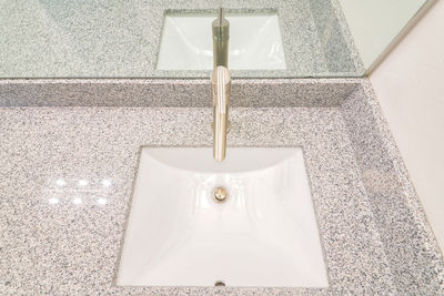 High angle view of sink