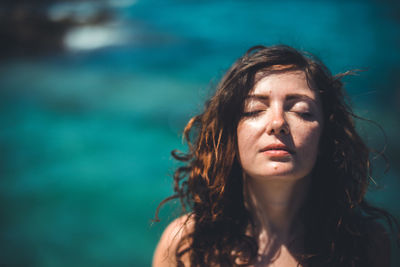 Close-up of young woman