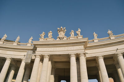 Low angle view of historical building against clear sky