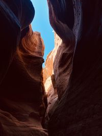 Low angle view of rock formations