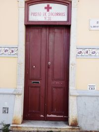 Close-up of closed door