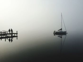 Boats in calm sea