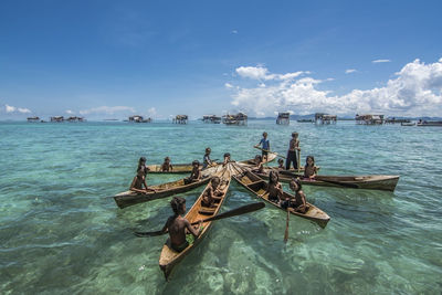 Boats in sea