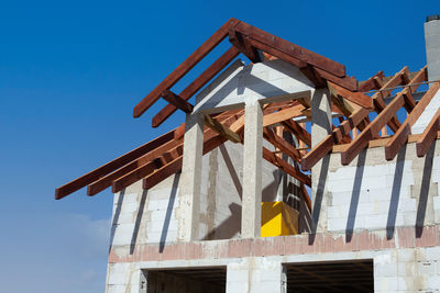 Low angle view of house against sky