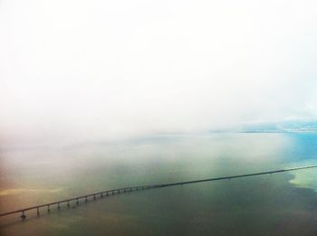 Scenic view of sea during foggy weather