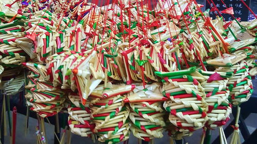 Close-up of multi colored leaves