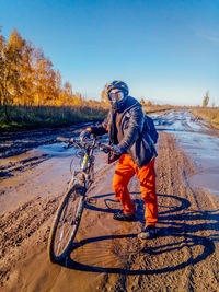 Man riding bicycle