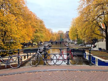 Cars parked in canal