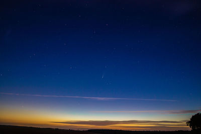 Scenic view of sky at night / neowise comet