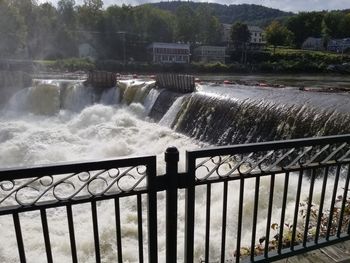 Water splashing on dam