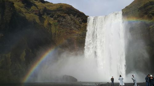 Scenic view of waterfall