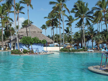 View of tourist resort at seaside