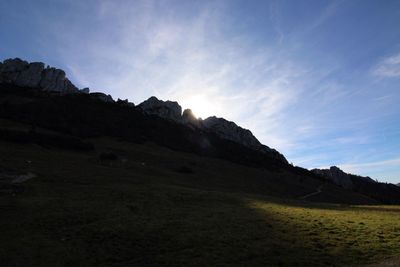 Scenic view of mountains against sky