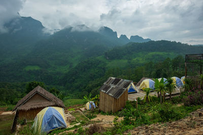 Scenic view of mountains against sky