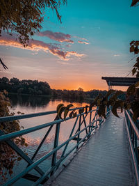 Bridge against sky during sunrise 