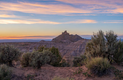 Scenic view of landscape during sunset