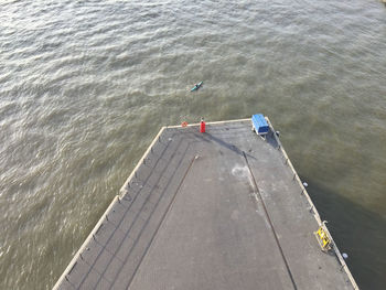 High angle view of pier over sea