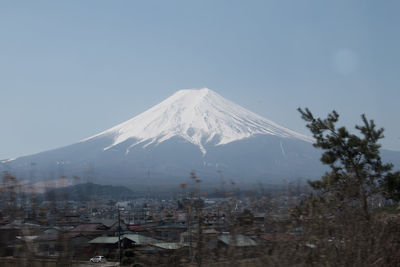 View of snowcapped mountain against sky