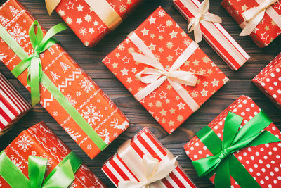 Close-up of christmas presents