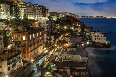 High angle view of buildings in city