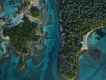 High angle view of sea shore