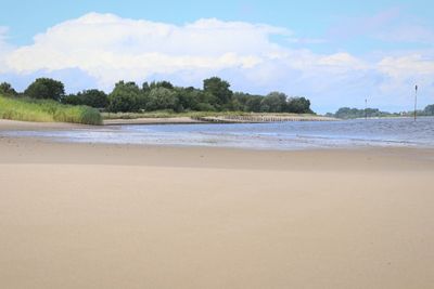 Scenic view of beach against sky