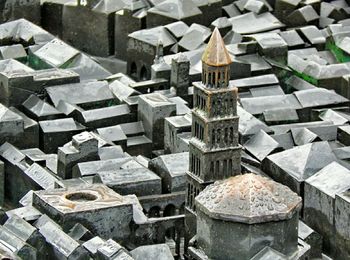 High angle view of stones