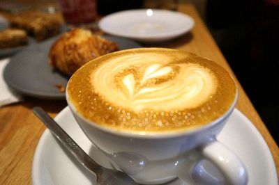 Close-up of cappuccino