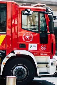 Close-up of a truck on road