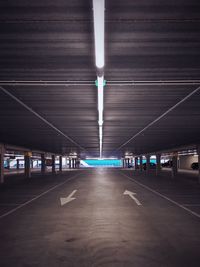 Empty walkway in subway