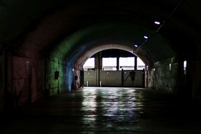 Interior of illuminated tunnel