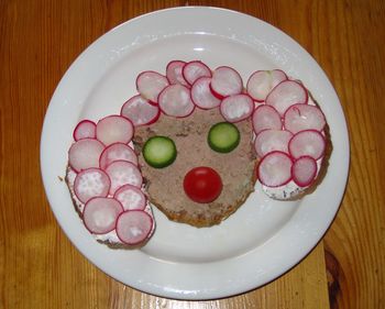 Directly above shot of served in plate