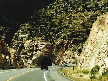 High angle view of country road