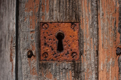 Full frame shot of old door