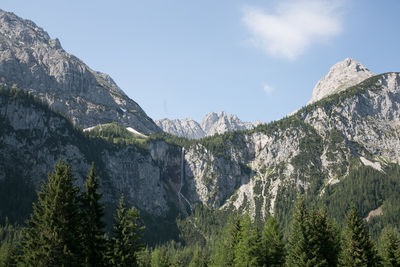 Panoramic view of rocky mountains against sky