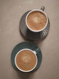 High angle view of coffee on table