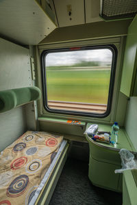 Train passing through window