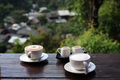 Coffee cup on table