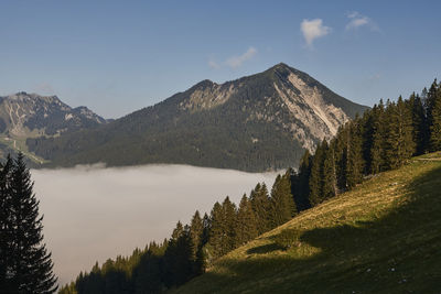 Scenic view of mountains against sky