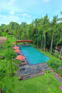 High angle view of swimming pool